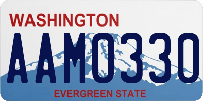 WA license plate AAM0330