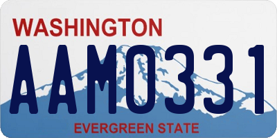 WA license plate AAM0331