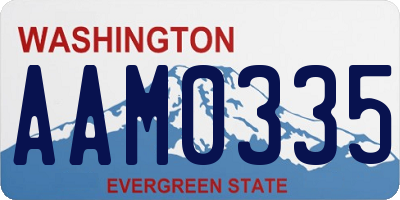 WA license plate AAM0335