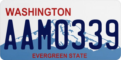 WA license plate AAM0339