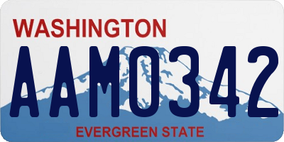 WA license plate AAM0342
