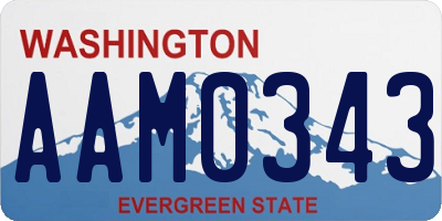 WA license plate AAM0343