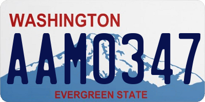 WA license plate AAM0347