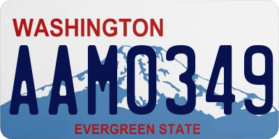 WA license plate AAM0349