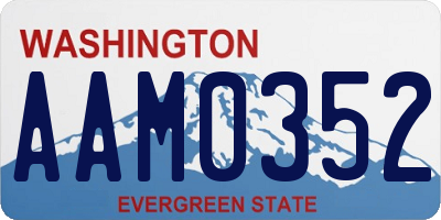 WA license plate AAM0352