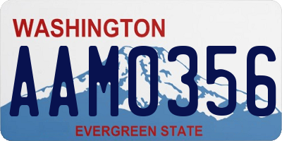 WA license plate AAM0356