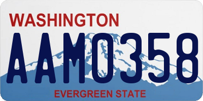 WA license plate AAM0358