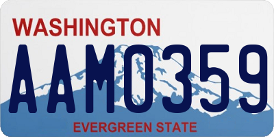 WA license plate AAM0359