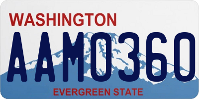 WA license plate AAM0360