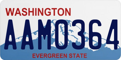 WA license plate AAM0364