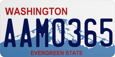 WA license plate AAM0365
