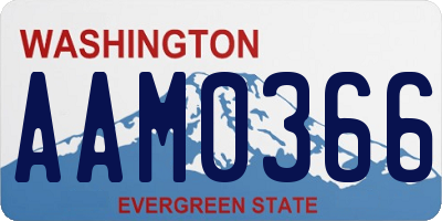 WA license plate AAM0366