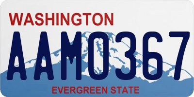 WA license plate AAM0367