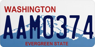 WA license plate AAM0374