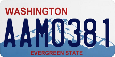 WA license plate AAM0381