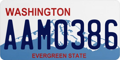 WA license plate AAM0386