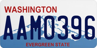WA license plate AAM0396