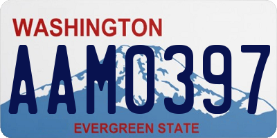 WA license plate AAM0397