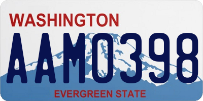 WA license plate AAM0398
