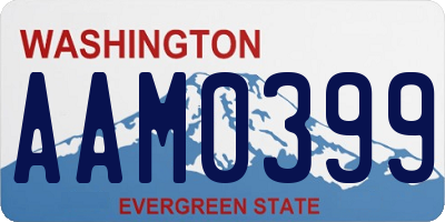 WA license plate AAM0399