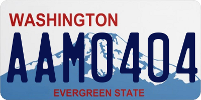 WA license plate AAM0404