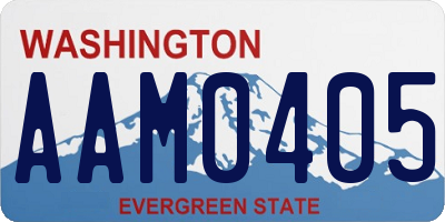 WA license plate AAM0405