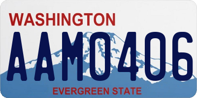 WA license plate AAM0406