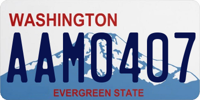 WA license plate AAM0407