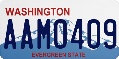 WA license plate AAM0409