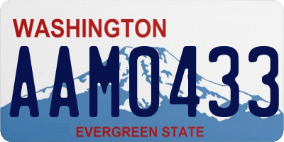 WA license plate AAM0433
