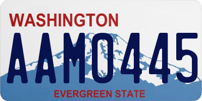 WA license plate AAM0445