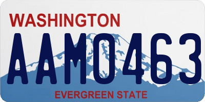 WA license plate AAM0463