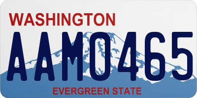 WA license plate AAM0465