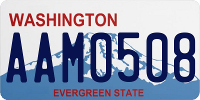 WA license plate AAM0508