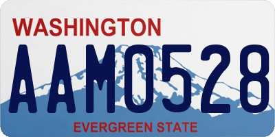 WA license plate AAM0528