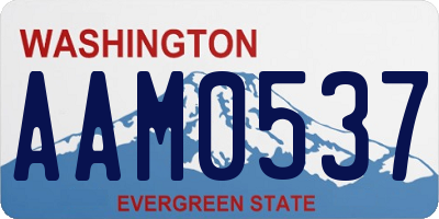 WA license plate AAM0537
