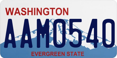 WA license plate AAM0540