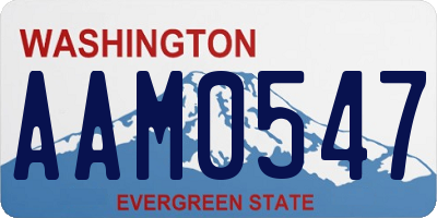 WA license plate AAM0547