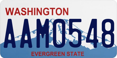 WA license plate AAM0548