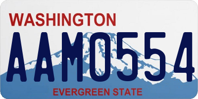 WA license plate AAM0554