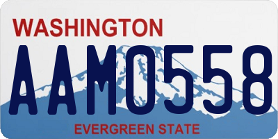WA license plate AAM0558