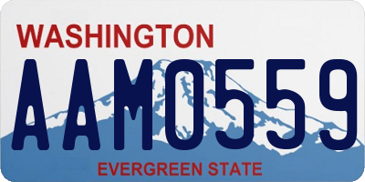 WA license plate AAM0559