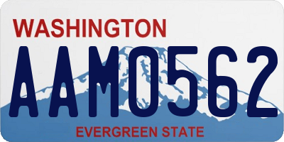 WA license plate AAM0562