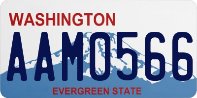 WA license plate AAM0566