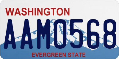 WA license plate AAM0568