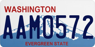 WA license plate AAM0572