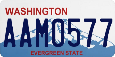 WA license plate AAM0577