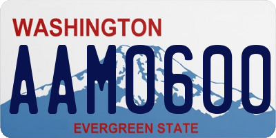 WA license plate AAM0600