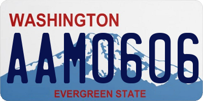 WA license plate AAM0606