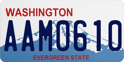 WA license plate AAM0610